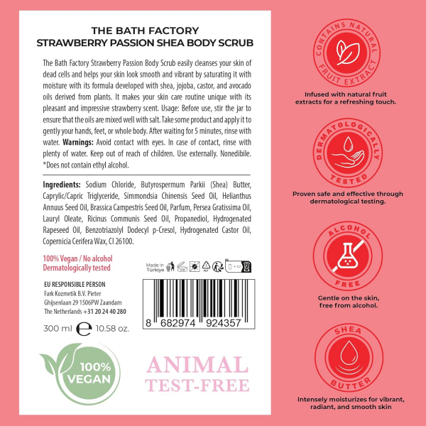 The Bath Factory Body Scrub 300 g - STRAWBERRY PASSION